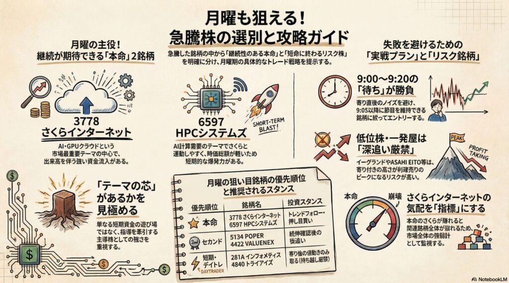 今日のストップ高・急騰株を整理。月曜も狙える本命はどれか？